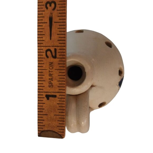 Salt Glaze Flower Frog Williamsburg Pottery Blue and Gray Jug Small Vintage - Picture 8 of 8